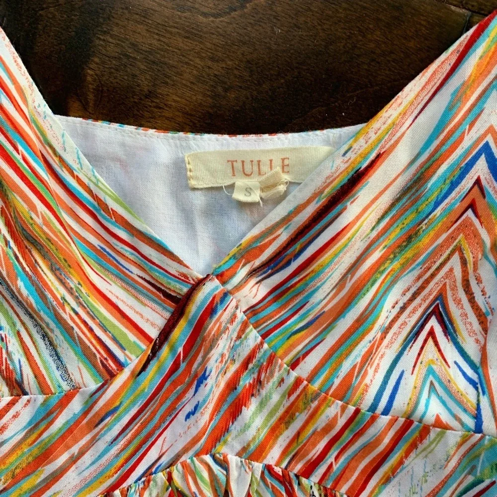 {Tulle} Maxi Geometric Multicolor Dress Size Small - Picture 3 of 4